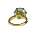 Κ18 Χρυσό Δαχτυλίδι με Τοπάζι. Μονόπετρο Δαχτυλίδι με Εντυπωσιακό Μπλε Τοπάζι