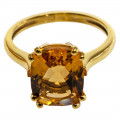 Solitaire Citrine Ring set in 18K Gold