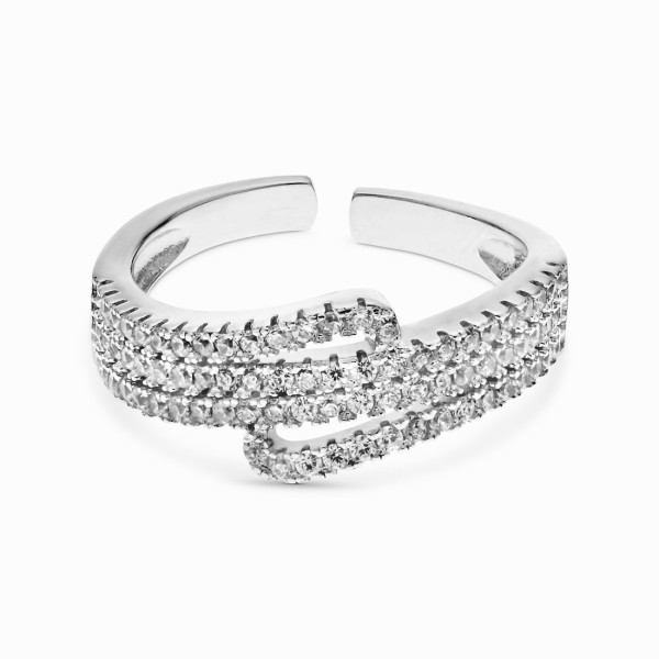 Sterling Silver Ring with White CZ Stones