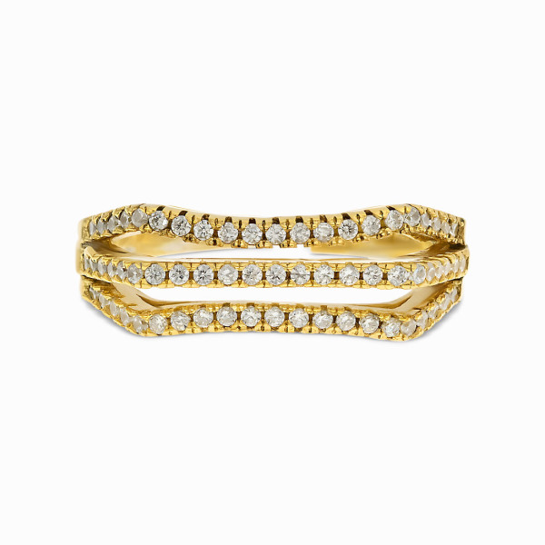 Modern Ring with White CZ Stones and 18K Yellow Gold Plating