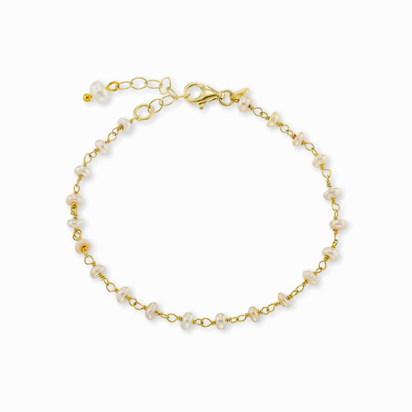 18K Gold Plated Pearl Bracelet