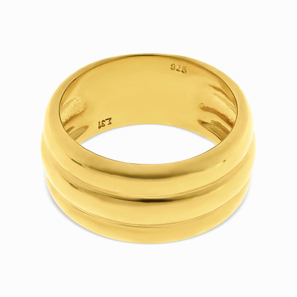 18K Yellow Gold Plated Modern Chunky Ring