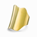 Yellow Gold Plated Chunky Statement Ring with Irregular Design