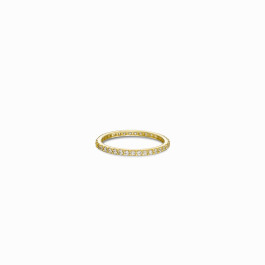 Yellow Gold Plated Eternity Ring with White CZ Stones