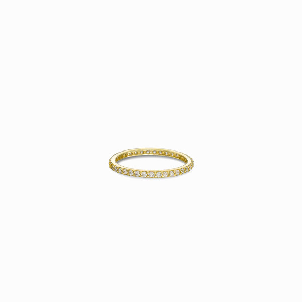 Yellow Gold Plated Eternity Ring with White CZ Stones