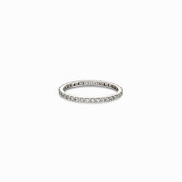Platinum Plated Eternity Ring with White CZ Stones