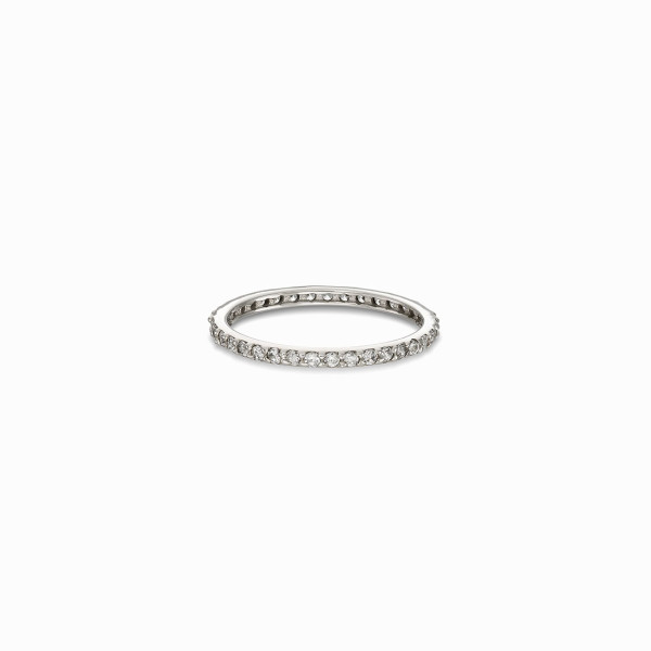 Platinum Plated Eternity Ring with White CZ Stones