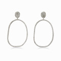 Ασημένια Μοντέρνα Κρεμαστά Σκουλαρίκια με Ζιργκόν 
