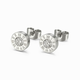 18K Yellow Gold Plated Stainless Steel Roman Numeral Stud Earrings