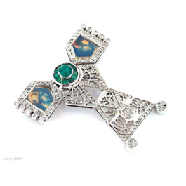 Καρφίτσα με Μπριγιάν και Σμαράγδια