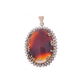 Agate and Diamond Pendant