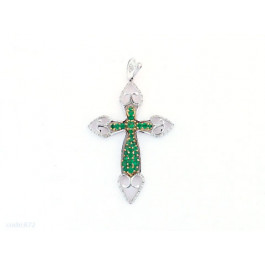 Tsavorite and Diamond Cross