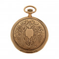 14K Gold Graziosa Pocket Watch engraved with 3 lids and 16 jewels