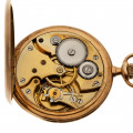 14K Gold Graziosa Pocket Watch engraved with 3 lids and 16 jewels