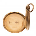 14K Gold Graziosa Pocket Watch engraved with 3 lids and 16 jewels