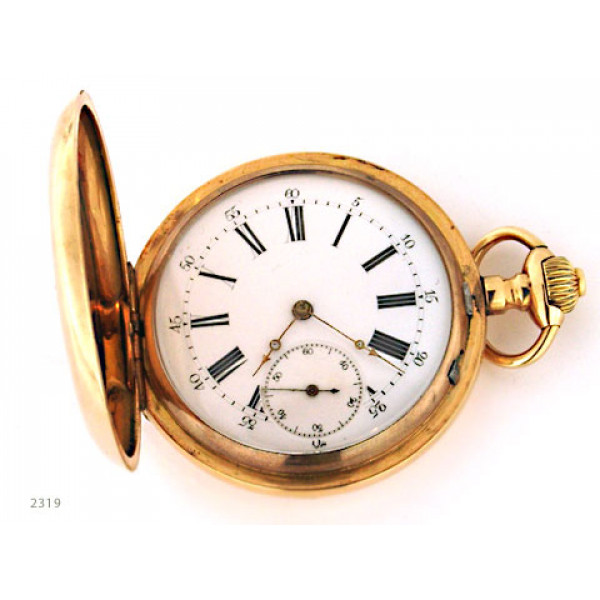 Gold Pocket Watch with Jewels in its Mechanism