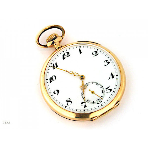 Gold Pocket Watch with Jewels in its Mechanism