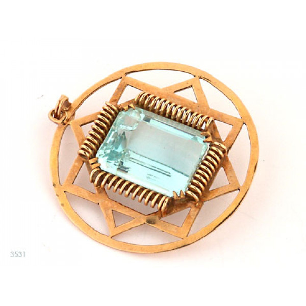 Aquamarine Rose Gold Pendant