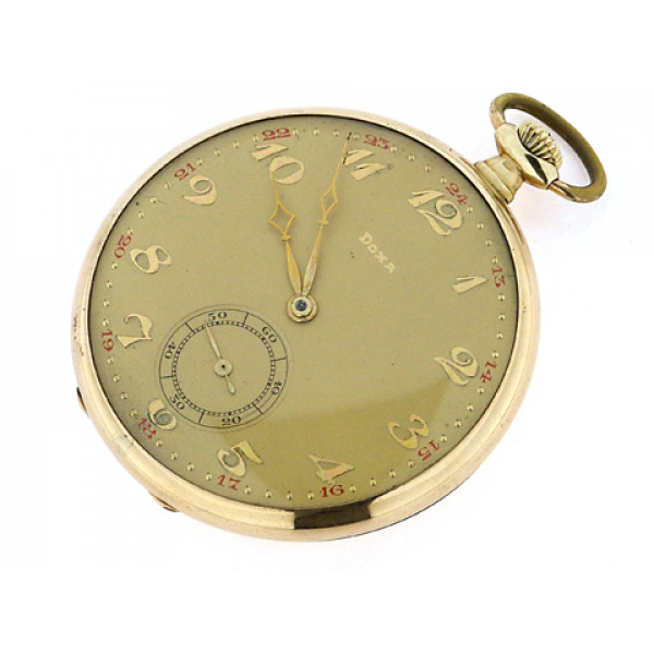 Gold Pocket Watch Doxa with 16 Rubies