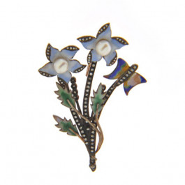 Pearl and Diamond Brooch