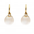 18K Gold Minimal Earrings adorned with Pearls and Diamonds