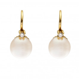 Gold Earrings with Pearls