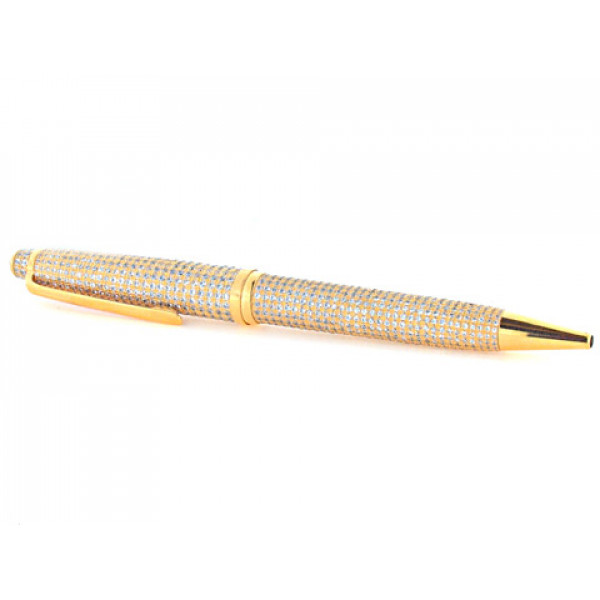 Gold Plated Silver GT Collection Pen with 1100 White Sapphires