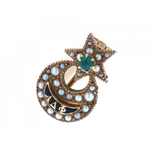 Antique Gold Pin with Natural Pearls from the ΑΔΦ Fraternity
