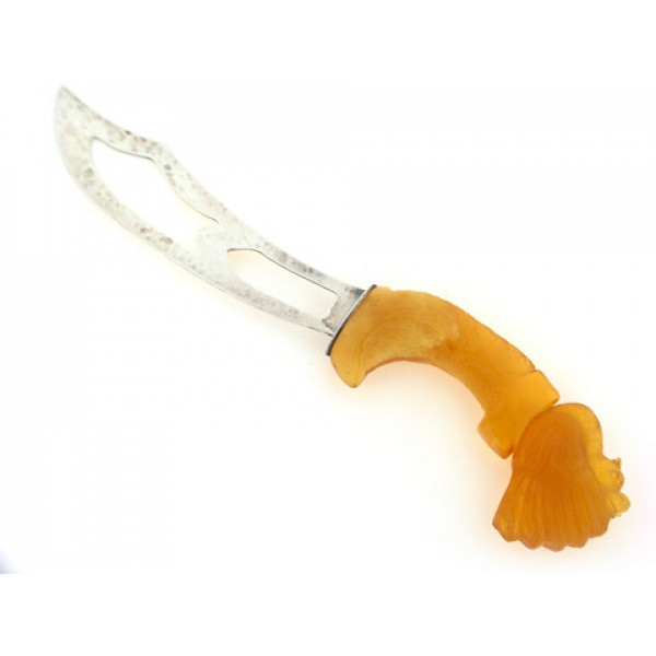 Collectible Letter Opener made of Silver with a Handle made of Baltic Amber