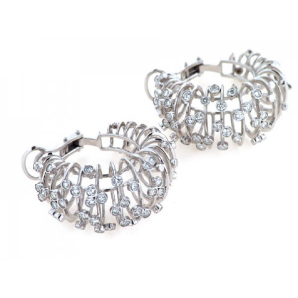 Roberta Porrati Diamond Earrings set in 18K White Gold