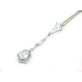 Platinum Plated Silver Solitaire Pendant