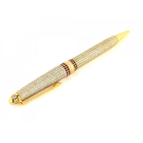 Galerie Tsangarakis Pen adorned with Rubies and White Sapphires