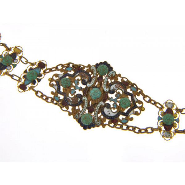 Antique French Belt with Jade