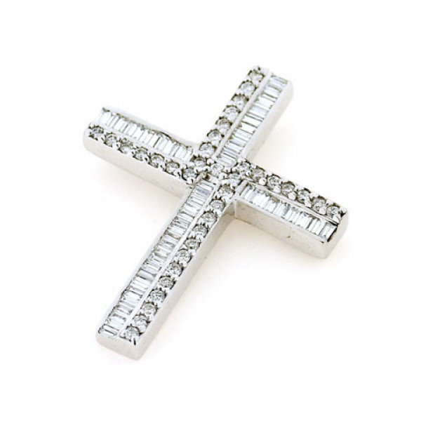 White Gold Cross adorned with Diamonds