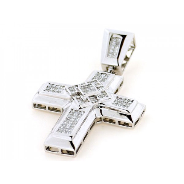 White Gold Cross adorned with Diamonds