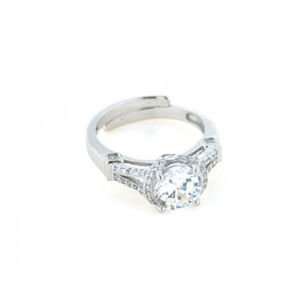 Silver Solitaire Ring