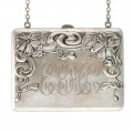 Art Nouveau Silver Platinum Plated Purse for Card storage