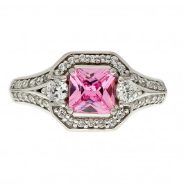 Pink Quartz Silver Ring