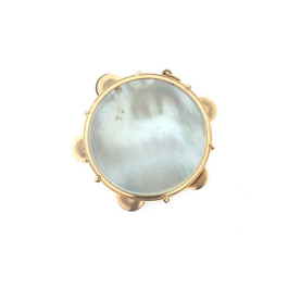 Χρυσό Μενταγιόν σε σχήμα Ντέφι με Mother of Pearl Χρυσό Μενταγιόν σε σχήμα Ντέφι με Mother of Pearl