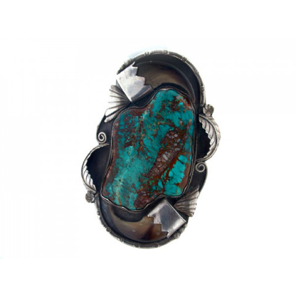 Silver Bracelet with Turquoise and nails of a bear