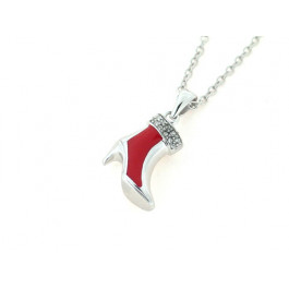 Silver Pendant Red Boot