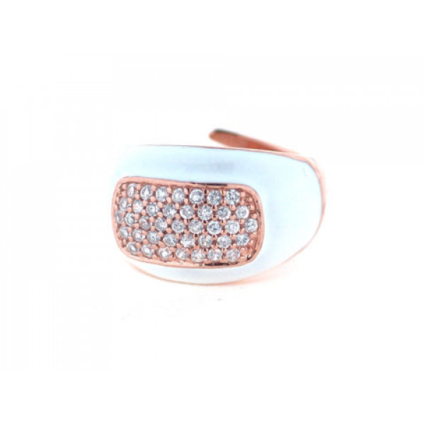 Pink Gold Plated Agate Ring