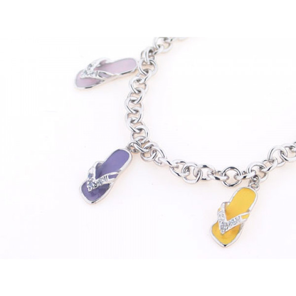 Silver Bracelet with Charms "Sandals"