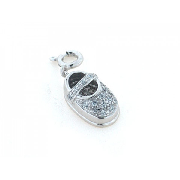 Platinum Plated Silver Pendant in a "Shoe" design