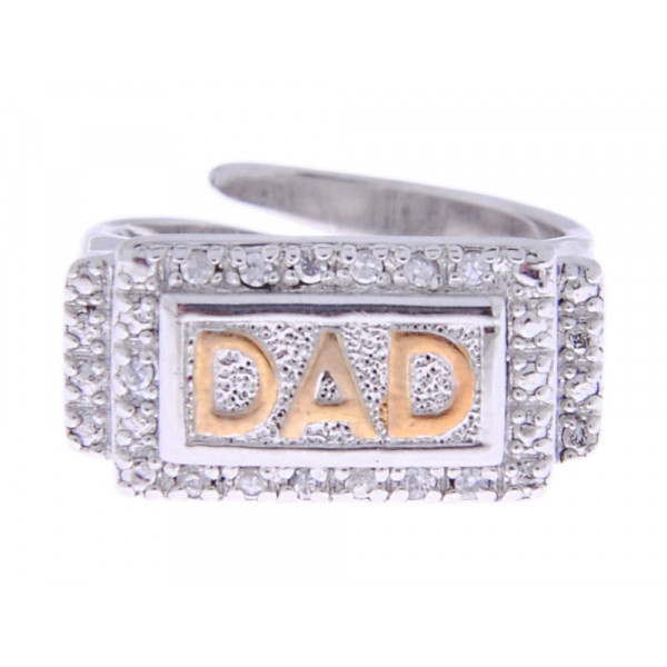 Silver "DAD" Ring
