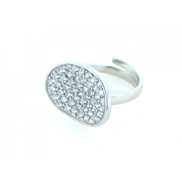 Platinum Plated Ring with White Sapphires