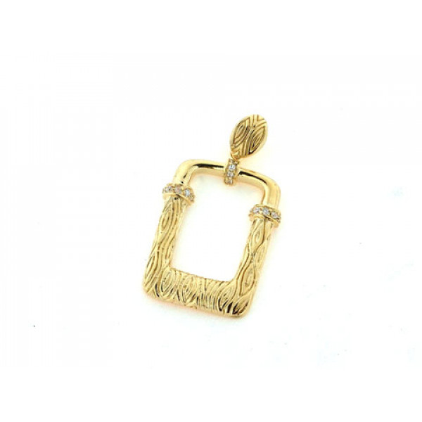 Gold Plated Rectangular Pendant