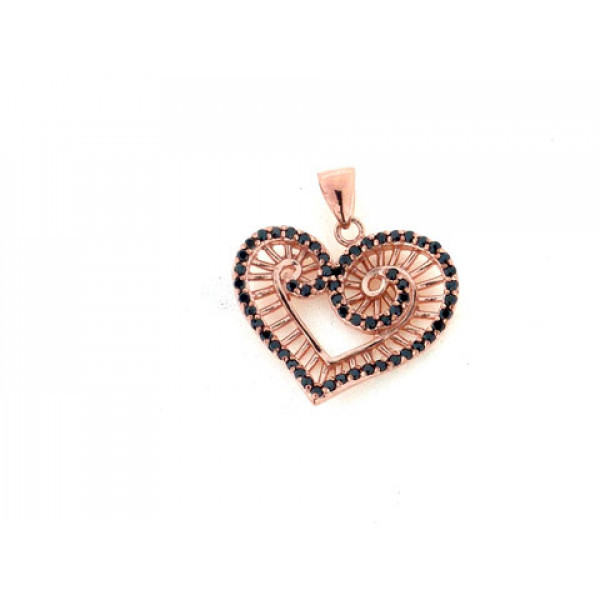 Pink Gold Plated Heart Pendant