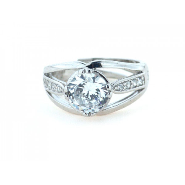 Platinum Plated Solitaire Ring