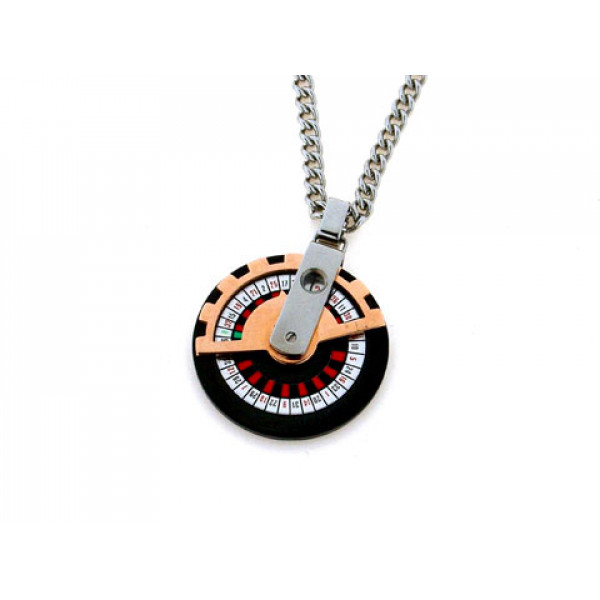 Roulette Pendant in Stainless Steel and High Tech Ceramic